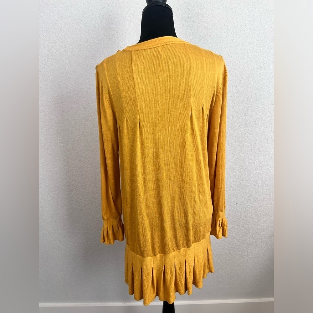 Free People Summer Strutting Yellow Long Sleeve Mini Dress Size Medium - Picture 5 of 11